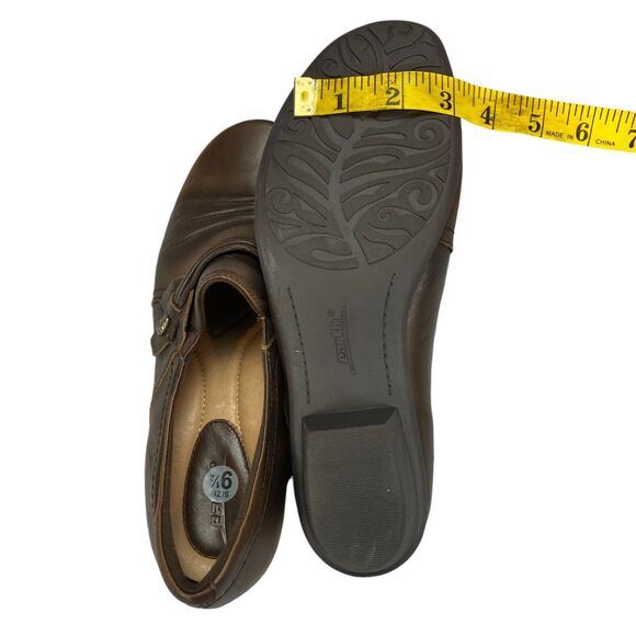 Earth Loafer Shoes Womens Sz 9.5D Maize Brown Leather Slip On Comfort Block Heel - Picture 5 of 16